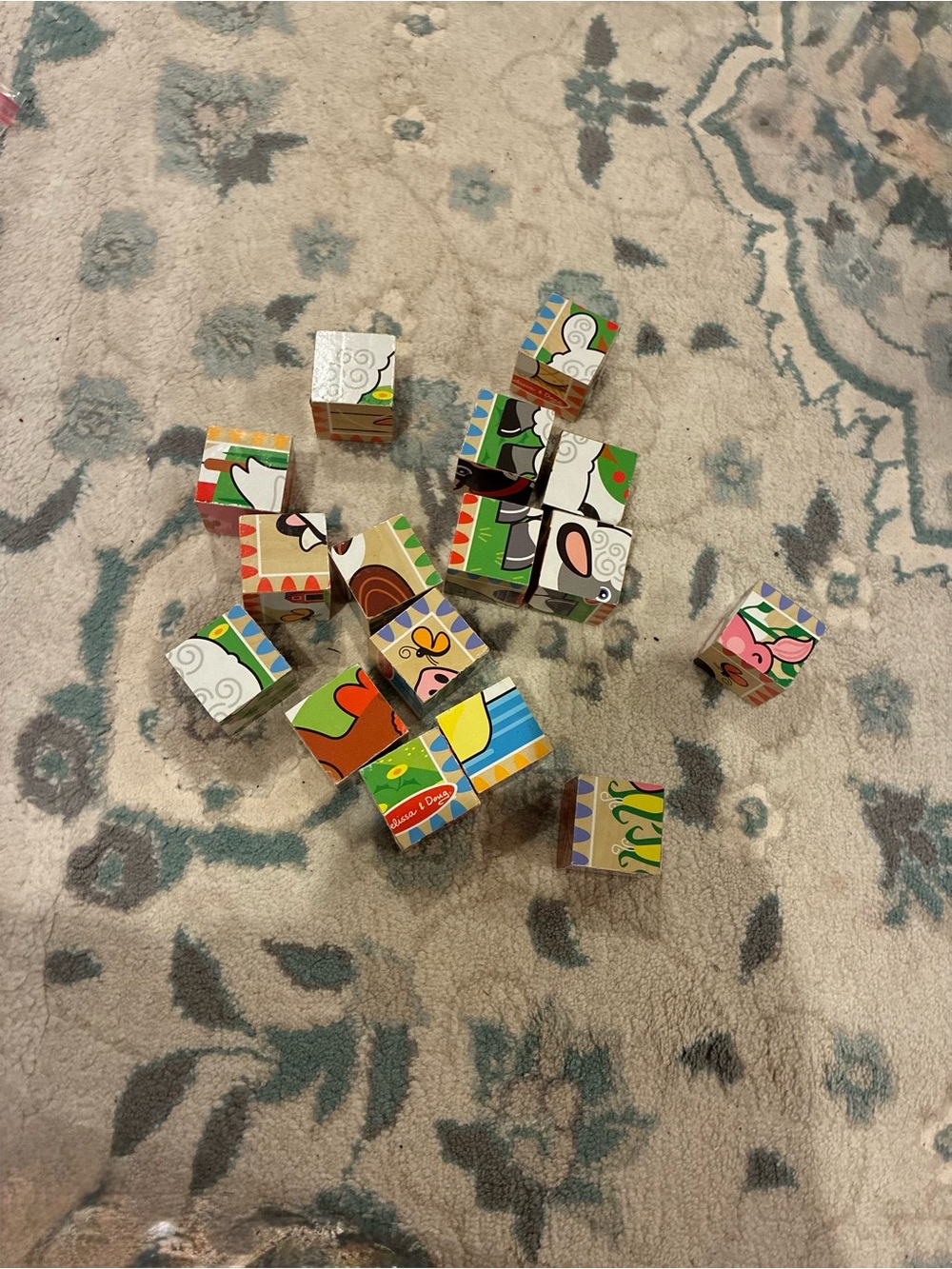Wooden Puzzle Blocks Set for Kids - Multicolor